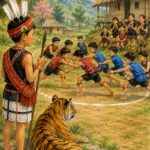 Hekko Class 4 English lesson showing children playing the traditional Hekko game in Nagaland.